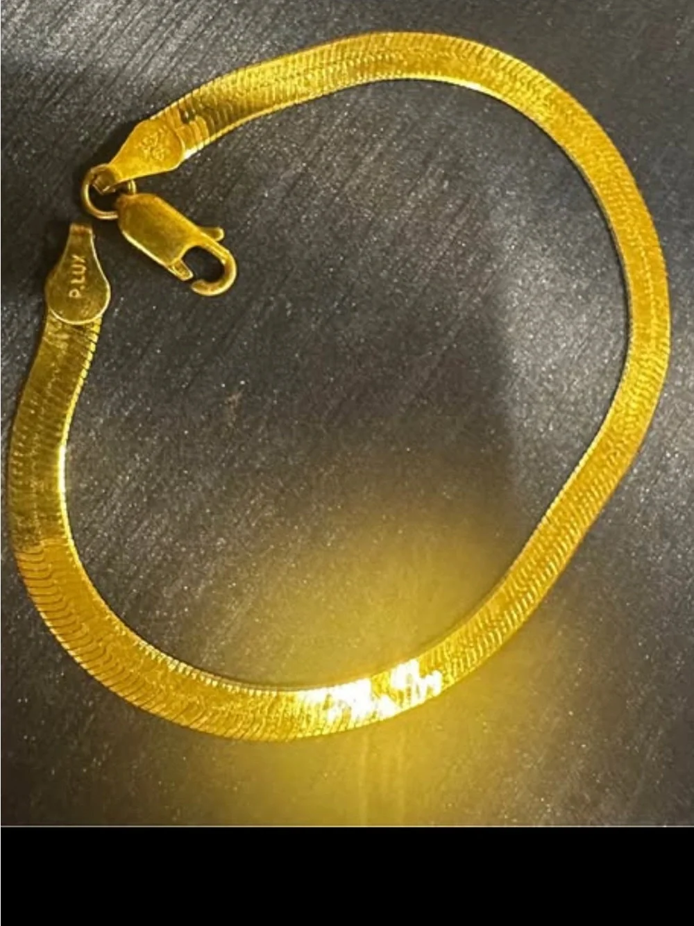 Thick 14K Gold dual tone bracelet gold silver diamond cut bracelet herringbone
